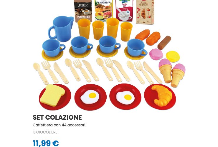 set giocattolo per la colazione
