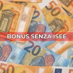 Banconote da 50 e 20€, scritta "bonus senza ISEE"