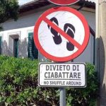 Cartello divieto infradito