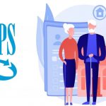Logo INPS e disegno di due anziani