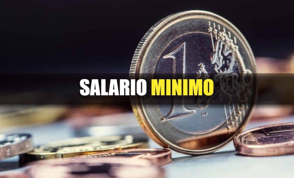 Scritta "Salario minimo" su sfondo moneta euro